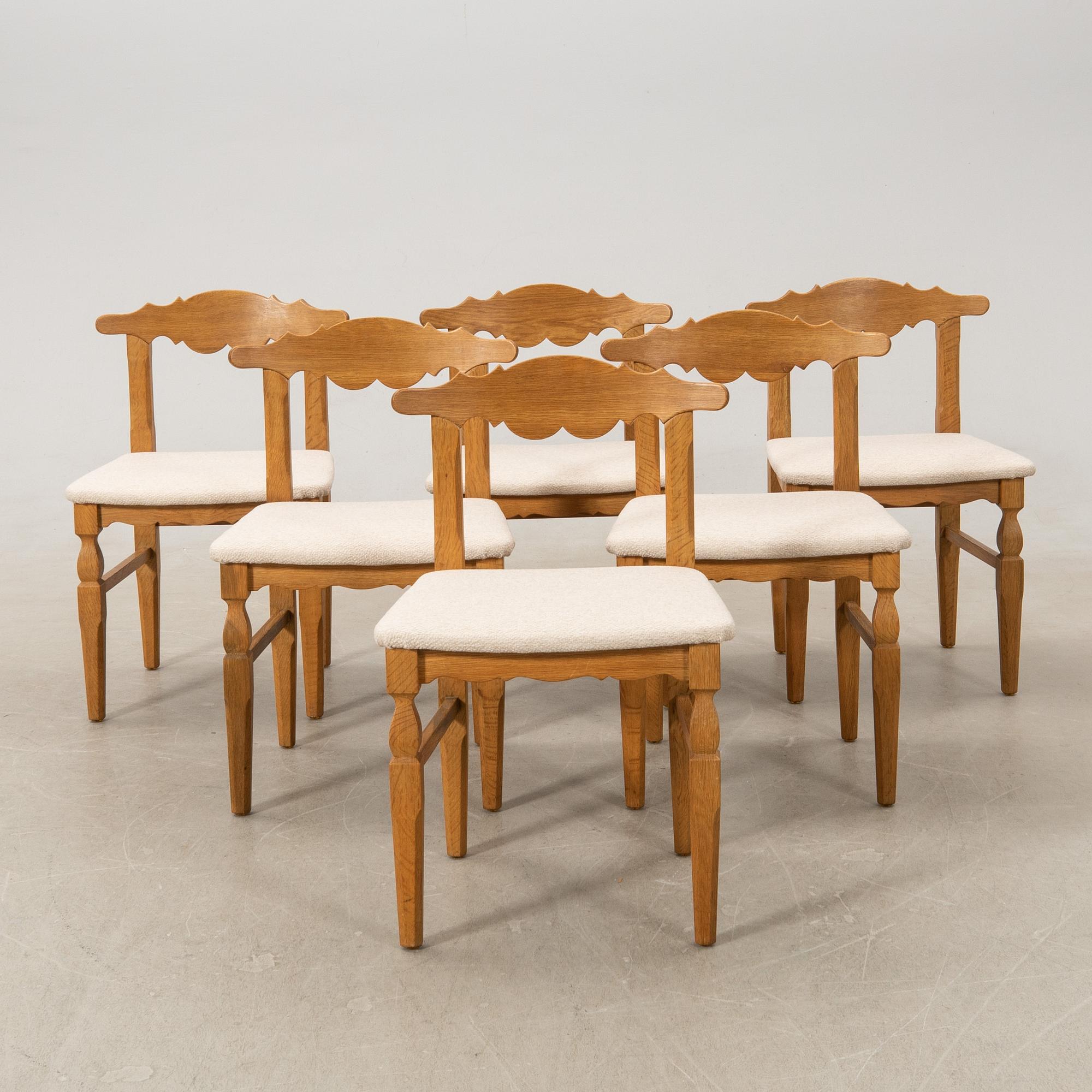 Henning Kjærnulf, dining group 7 dlr EG furniture Denmark 1960s.