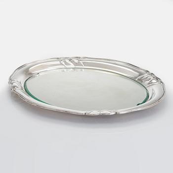 Te- och kaffeservis på bricka, silver, totalt 6 delar, silver, Tjeckoslovakien 1929-1941.