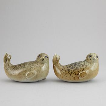 LISA LARSON, two stoneware figurine from Nordiska Kompaniet in co-operation with WWF.