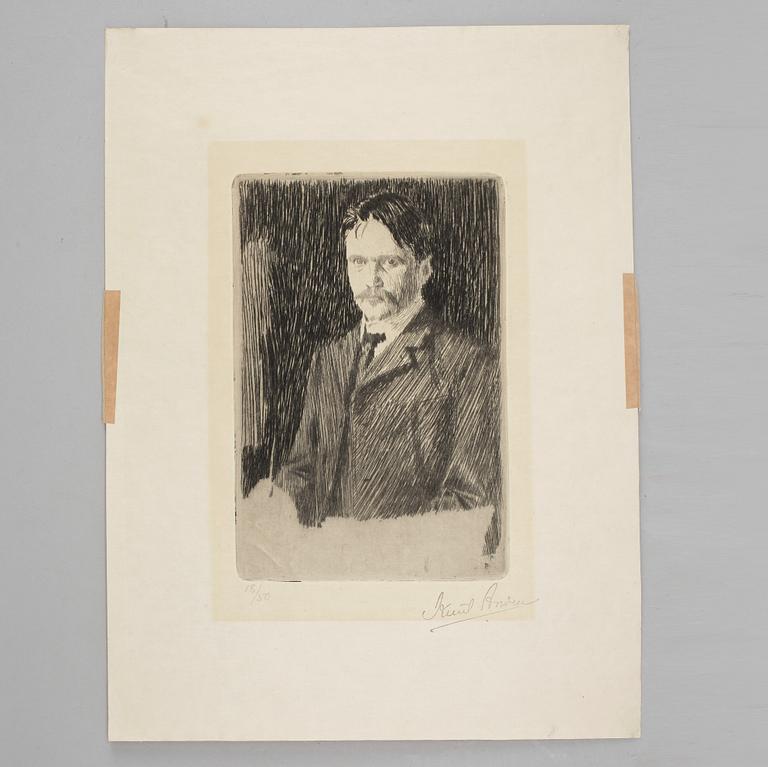KNUT ANDER, etsning. Signerad och numrerad 18/50. Utförd 1905.
