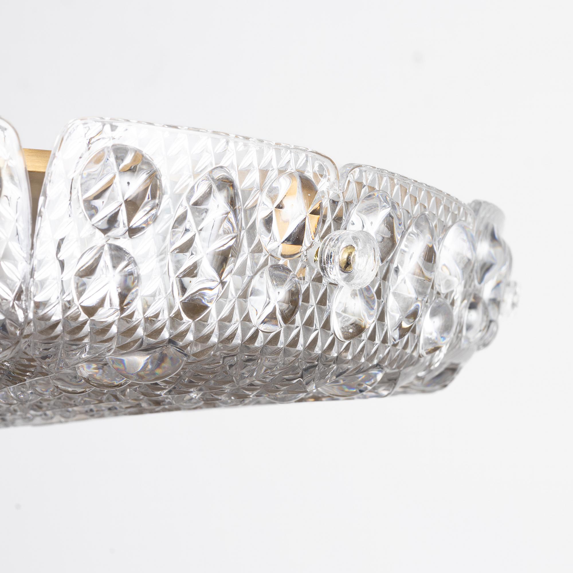 Carl Fagerlund, a ceiling lamp, Orrefors, second half of the 20th century.