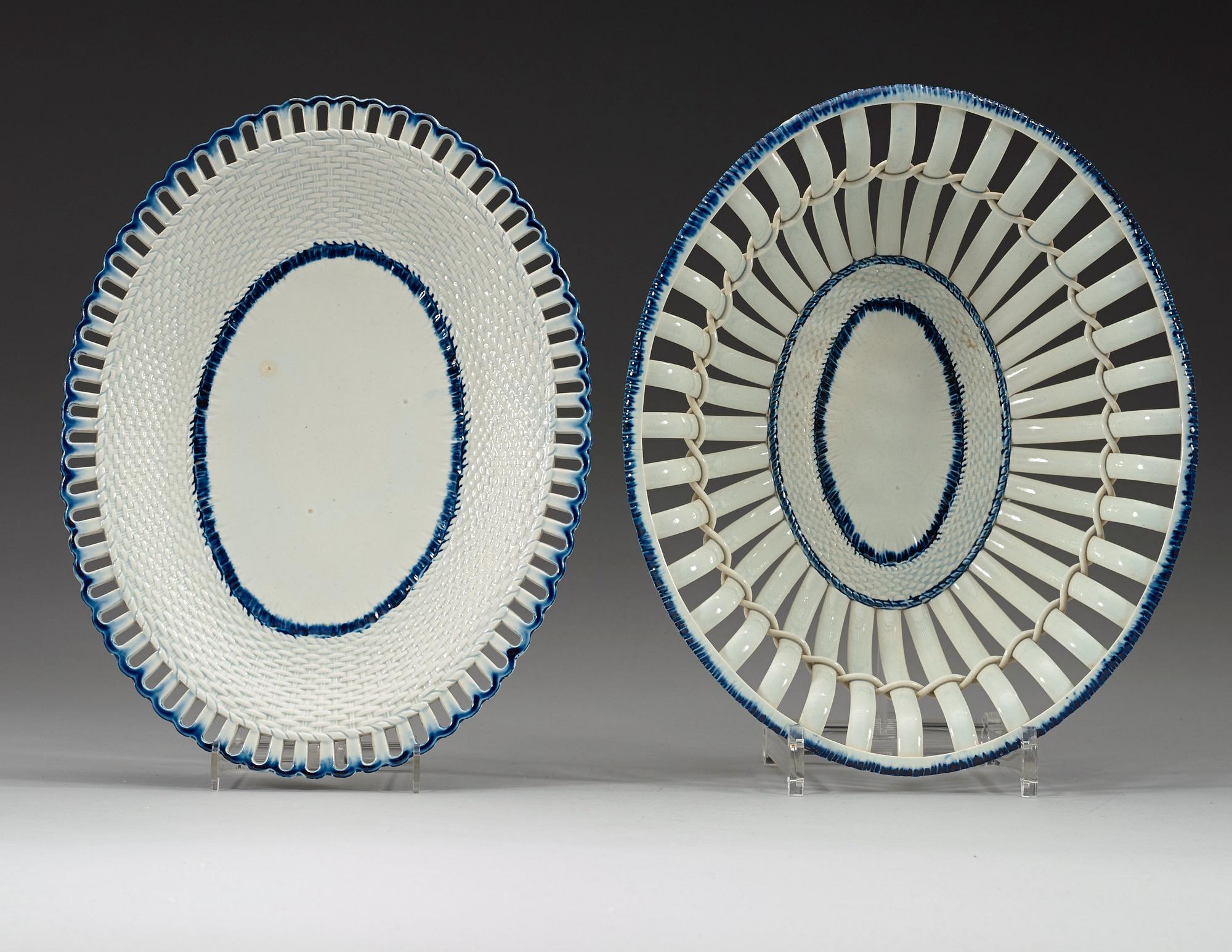 An English cream ware chesnut basket, early 19th Century.