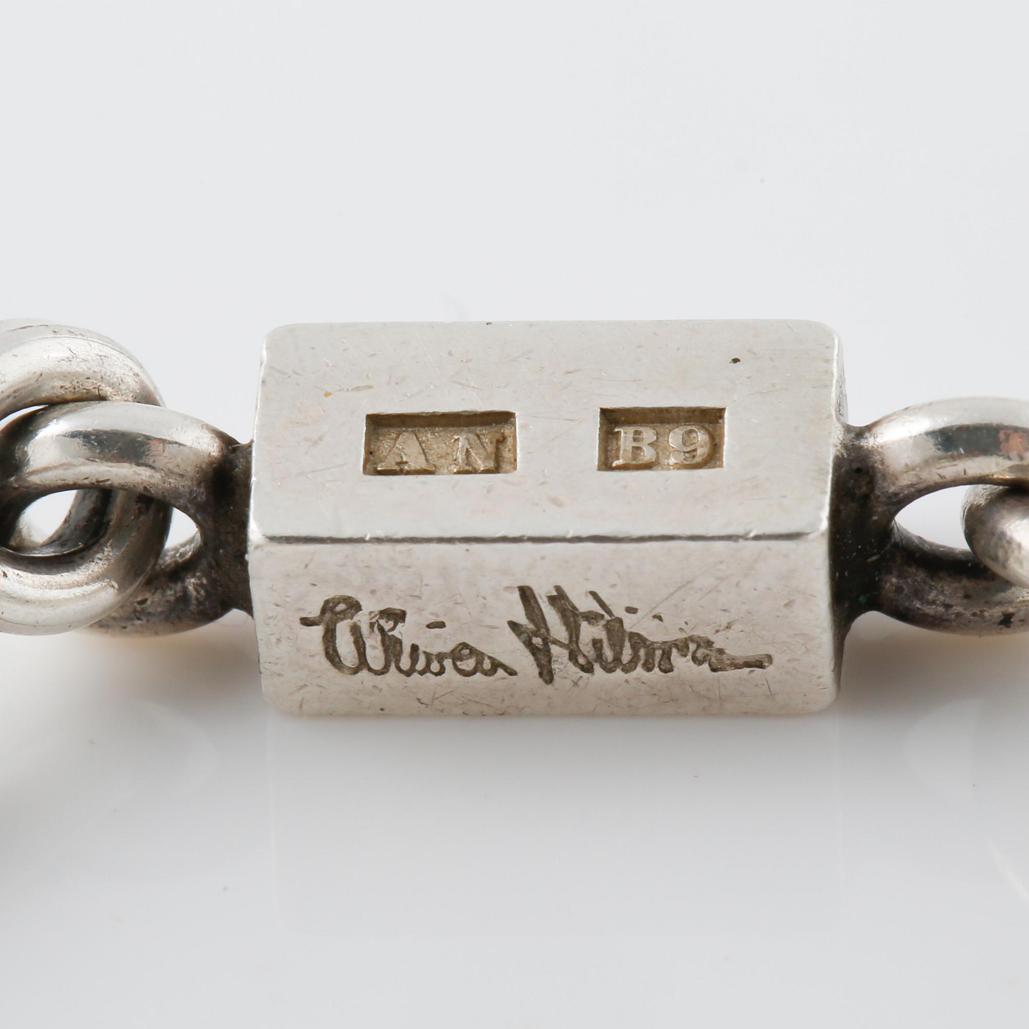 ARMLÄNK, silver, Wiwen Nilsson, Lund, 1952. Vikt 28,2 gram.