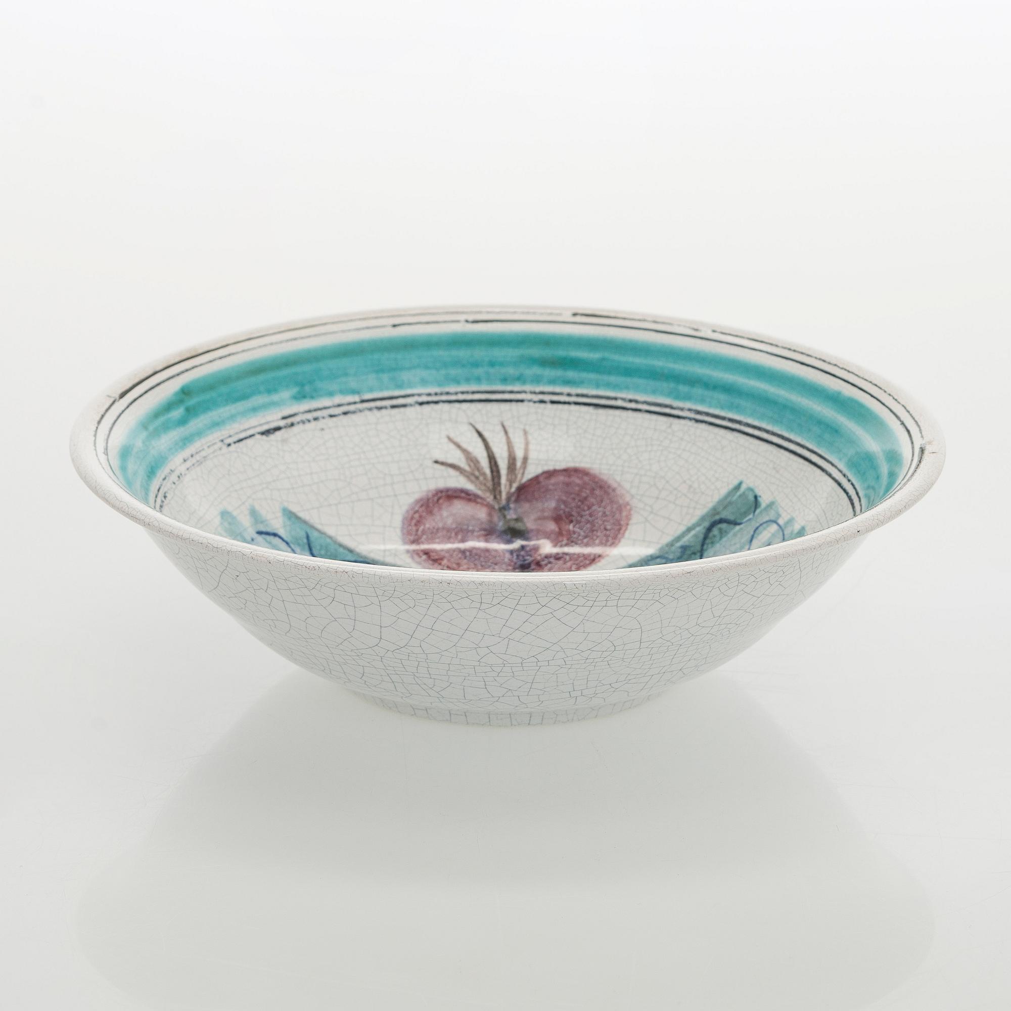 Birger Kaipiainen, malja, signeerattu Arabia BK Suomi. 1940-luku.