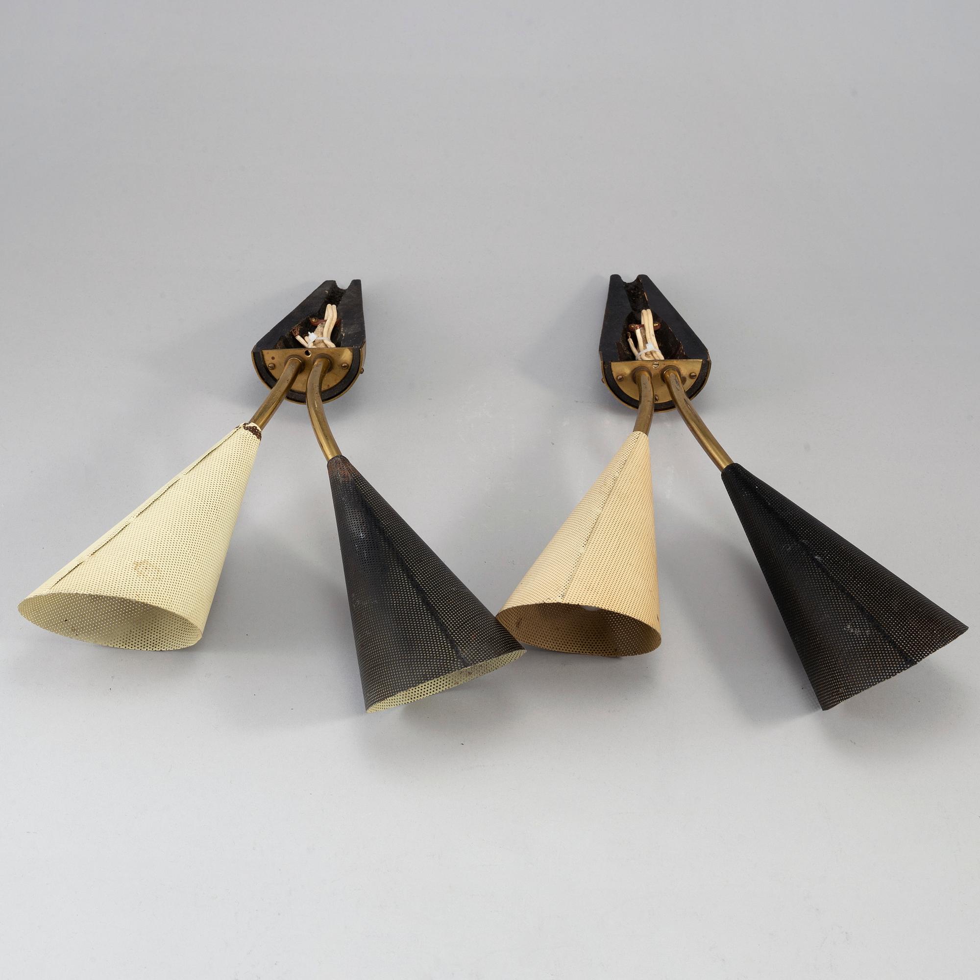 A pair of mid 20th century wall lights.