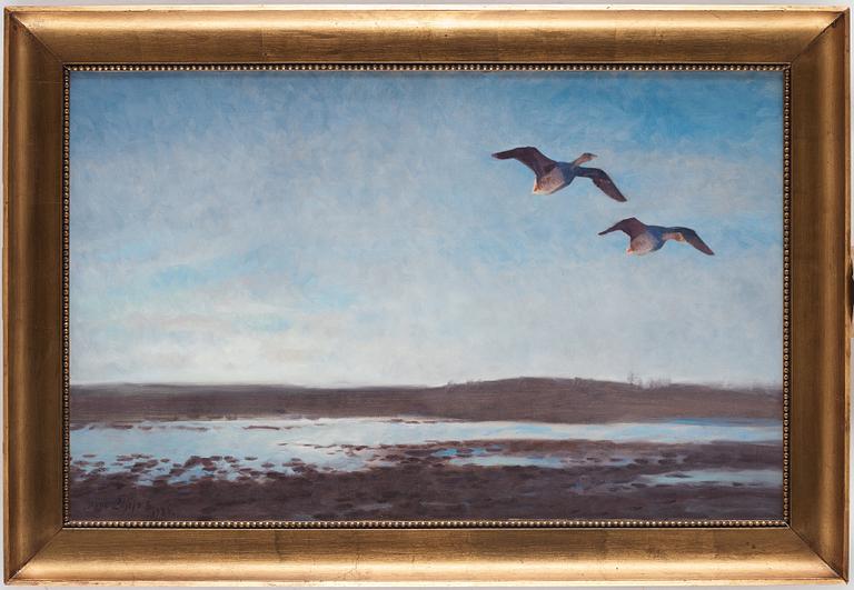 Bruno Liljefors, Geese in flight.