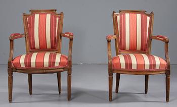 KARMSTOLAR, ett par, Louis XVI, 1700-tal.
