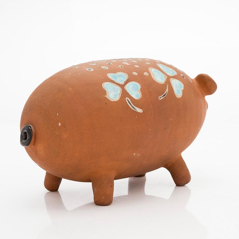 Marita Lybeck, a red clay sculpture / piggy bank, unsigned.