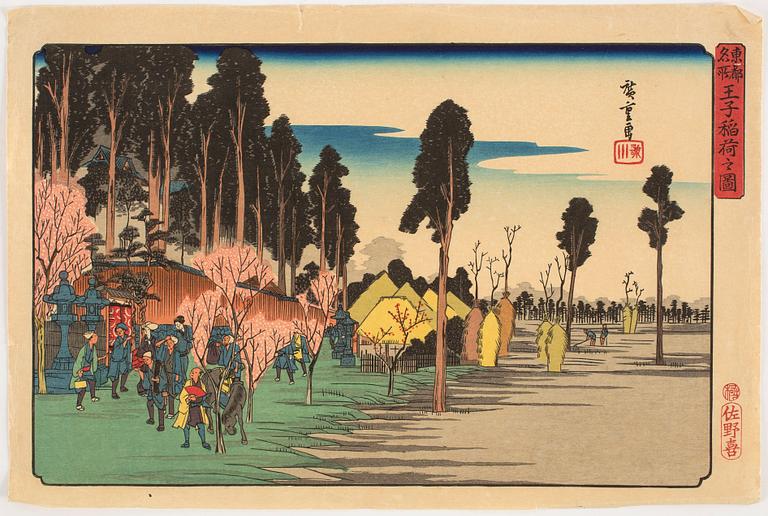 Ando Utagawa Hiroshige, after, woodblock print in colours, first half of the 20th Century.