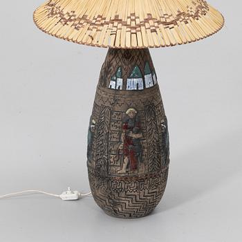Marian Zawadzki, Table lamp, earthenware, Tilgmans Keramik, second half of the 20th century.