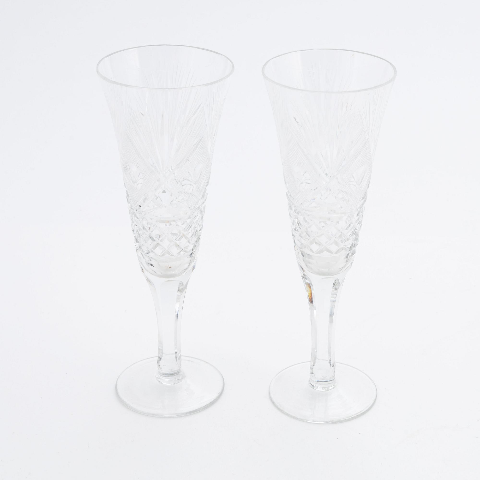 A set of 10 early 20th century champagne glasses.