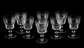 RÖDVINSGLAS, 8 st, "Joel", Kosta, 1900-talets andra kvartal.