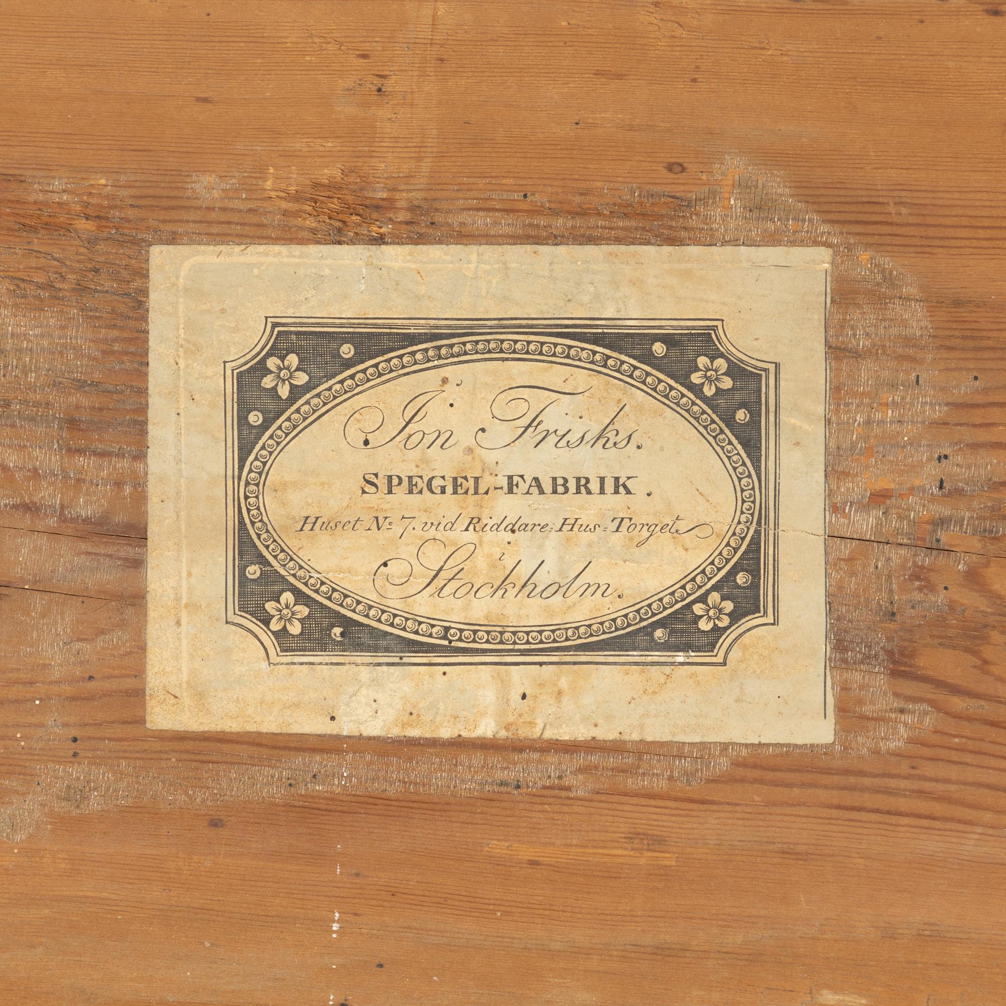 Mirror frame, by Jonas Frisk (mirror manufacturer in Stockholm 1805-1824), Empire.