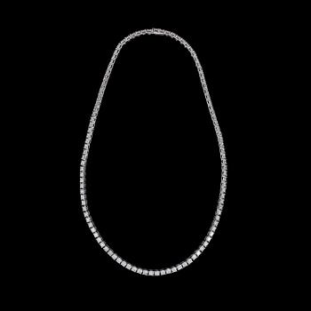 A brilliant cut diamond necklace, tot. app. 16.09 ct.