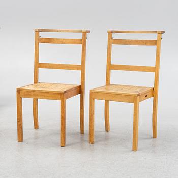 Peter Celsing, a set of six birch chairs.