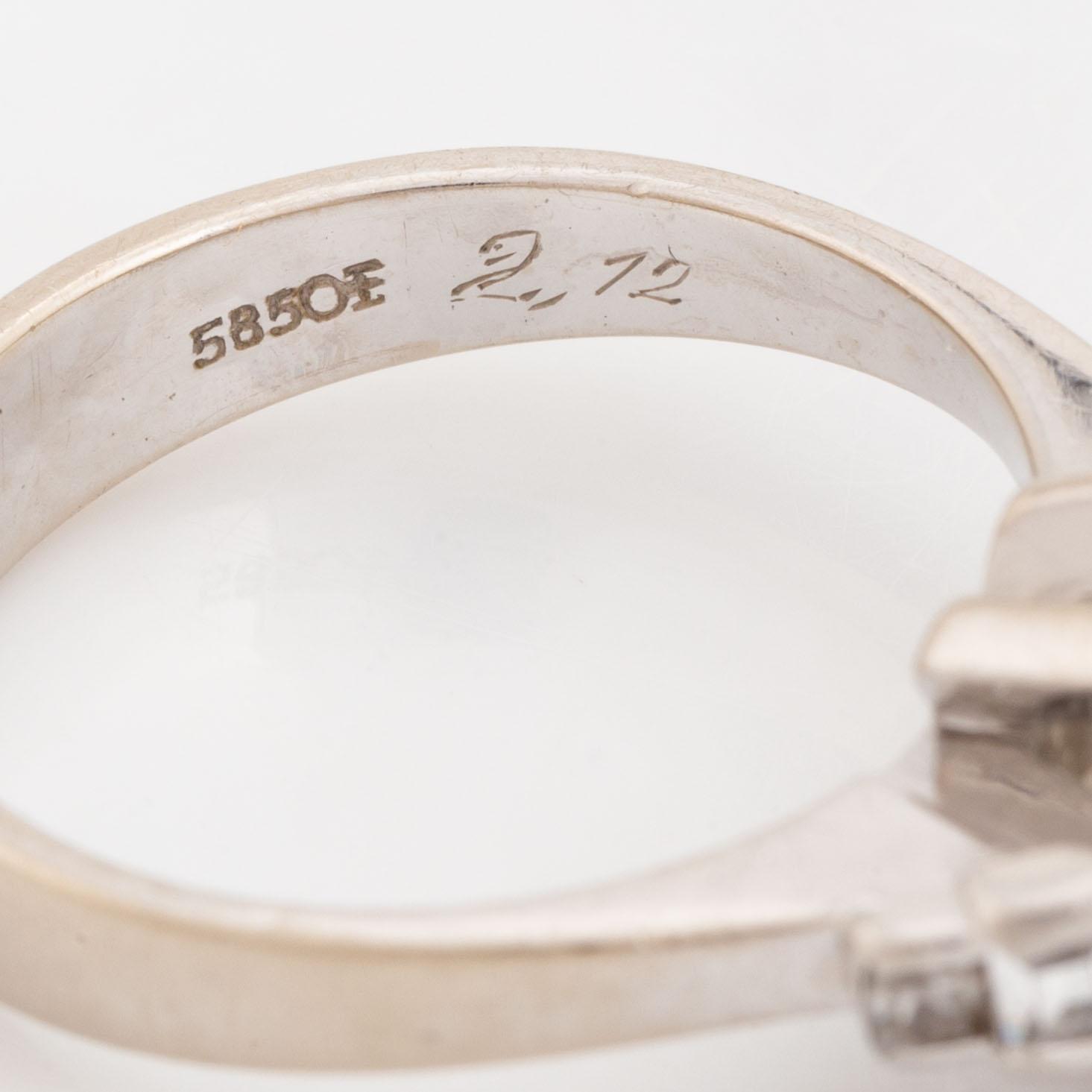 2.12 ct brilliant cut diamond ring.