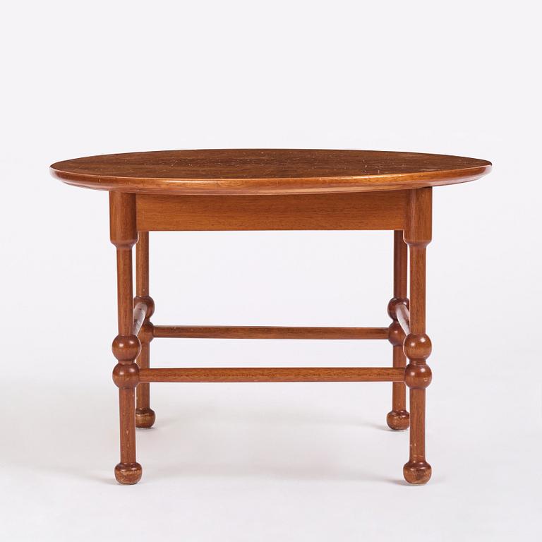 Josef Frank, a burled wood veneered top table, model 2126, Svenskt Tenn Sweden, 1950s.