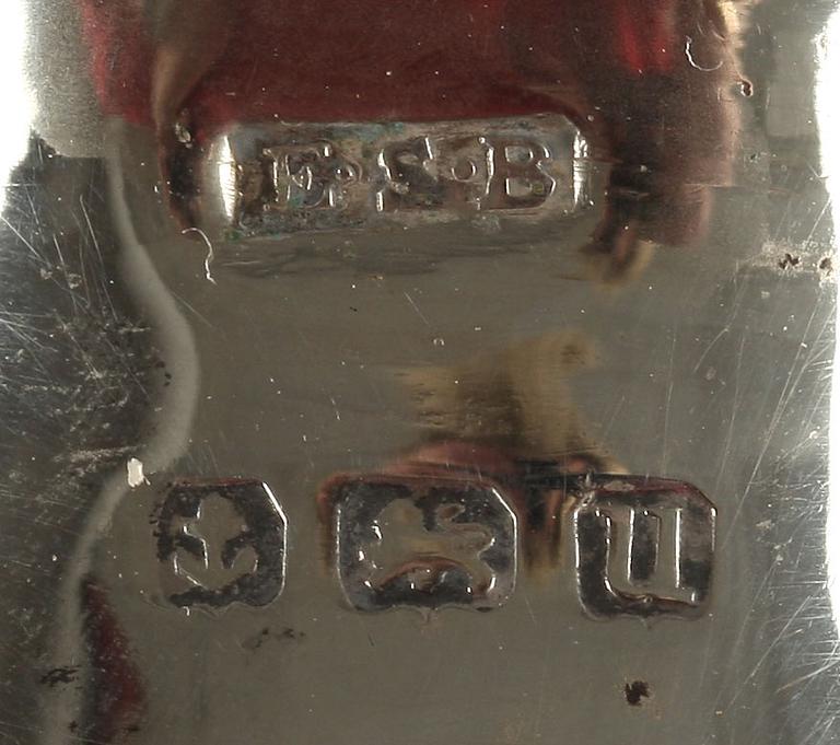 BORDSSET, 8 delar, silver, Birmingham, England, 1919-1921. Tot vikt 165 g.