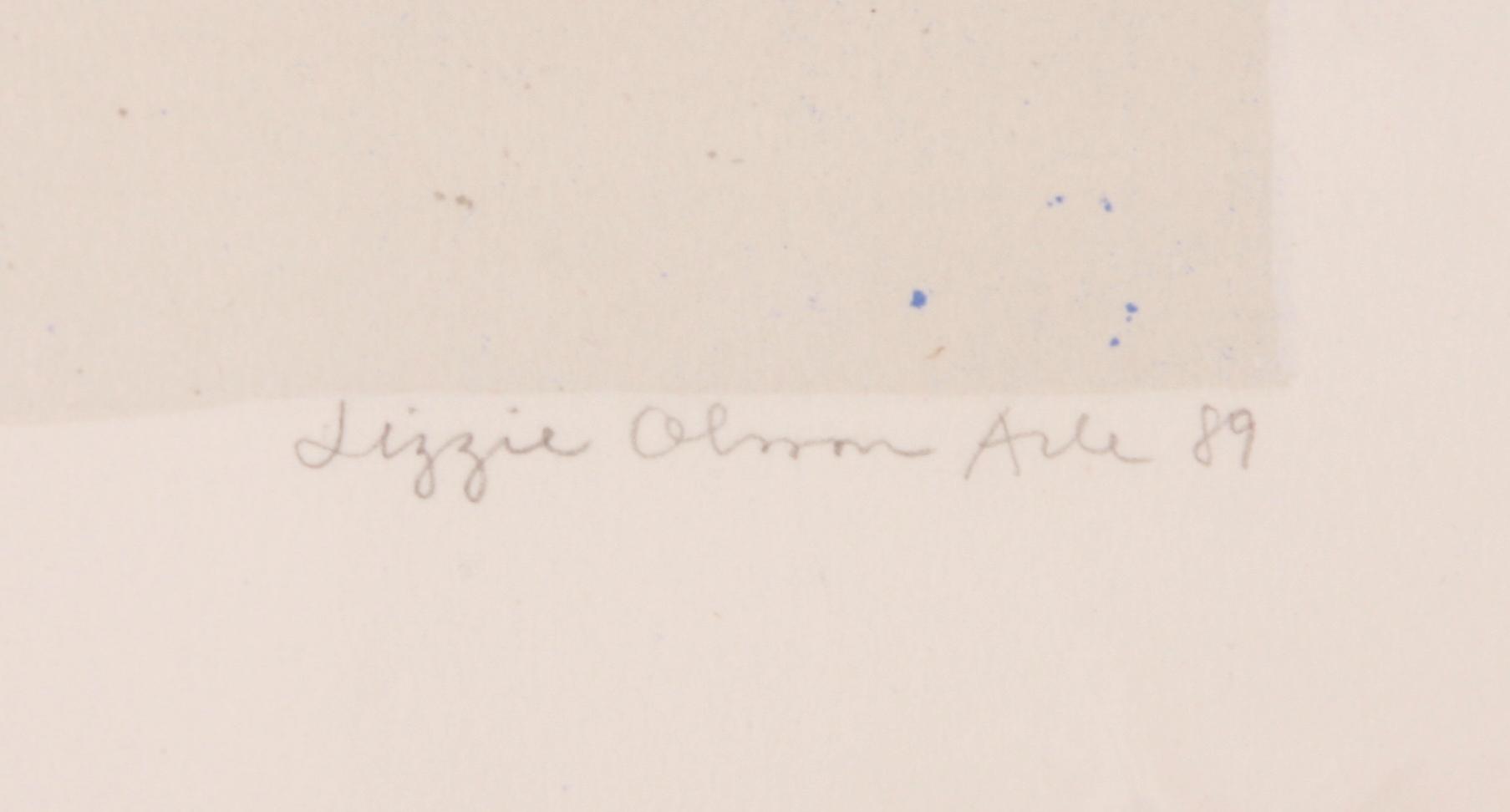 OLSSON-ARLE, LIZZIE, färglitografi, sign o dat 89, provtryck.