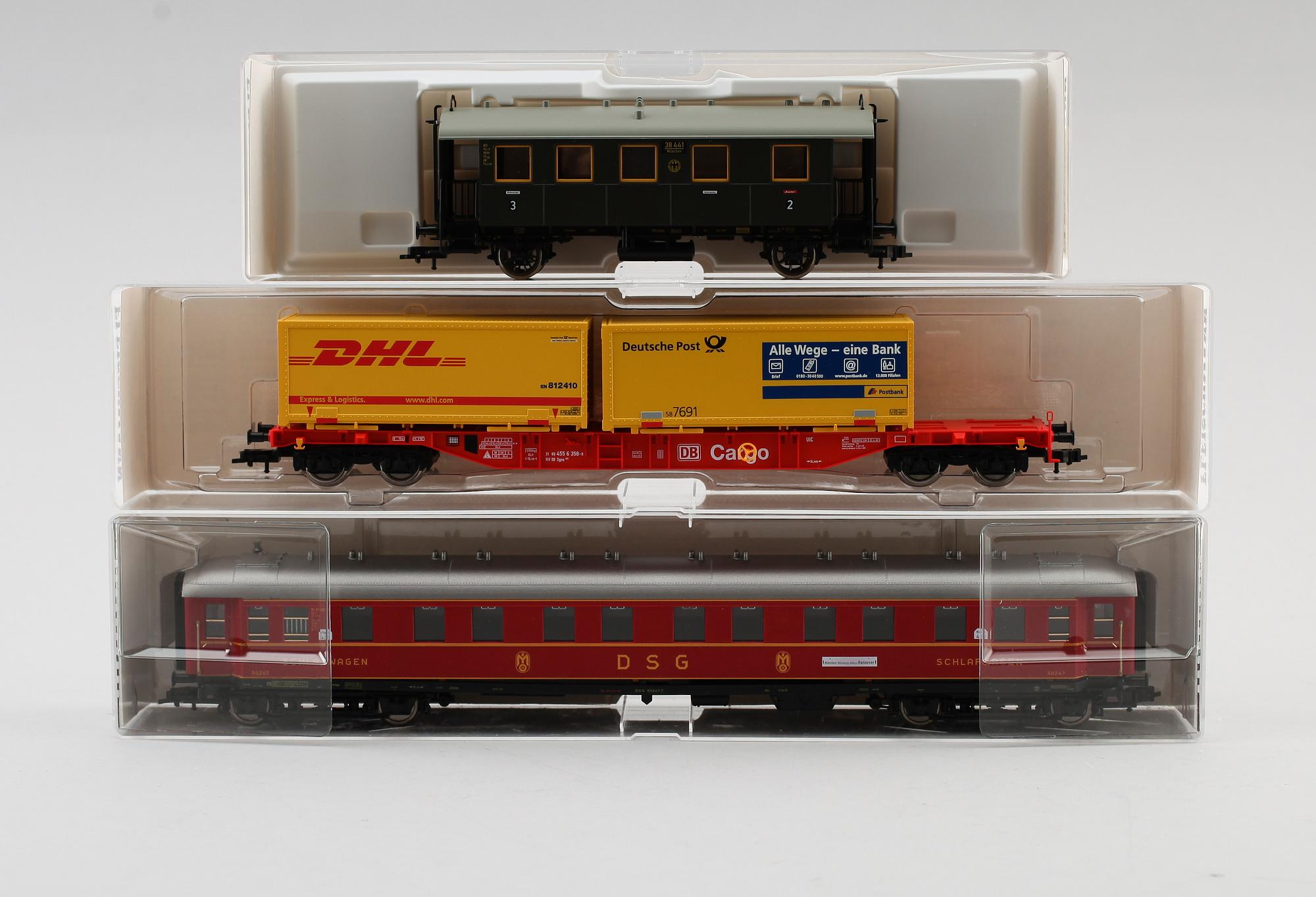 SAMLING MODELLTÅGSDELAR, 20 delar, Fleischmann, Tyskland.