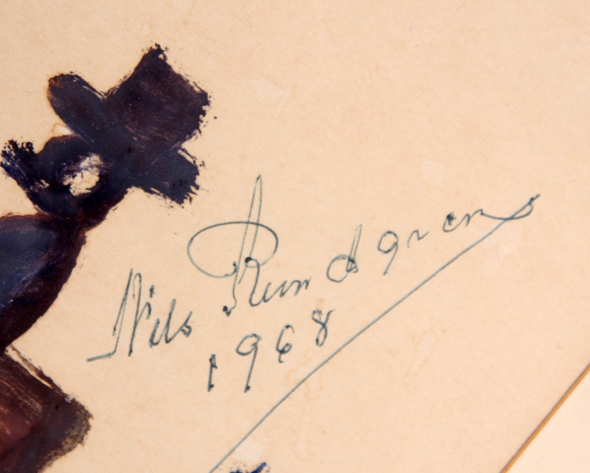 NILS RUNDGREN (BJÖRNJÄGAREN), gouache, sign och dat 1968.