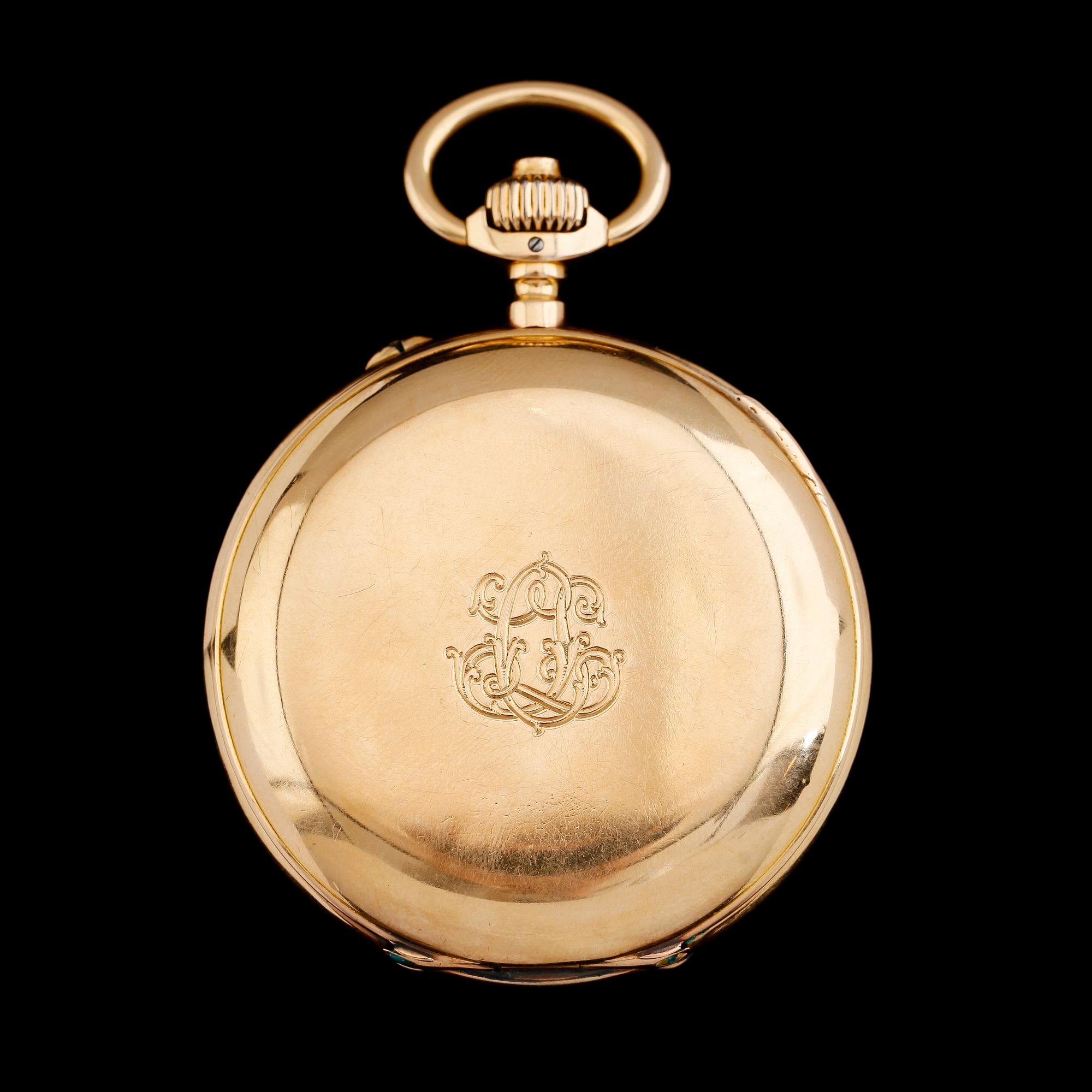 FICKUR, 18K guld, Longines, Chronometer, omkring år 1900.