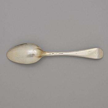 A Swedish 18th century silver-gilt large spoon, mark of Julius Marianus Bergs, Stockholm 1771.