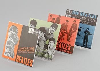 VINYLSINGLAR, 4 st, Beatles, 1960-tal.
