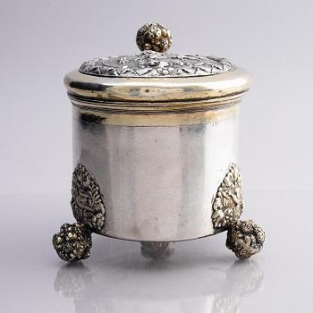 A Baltic 17th century parcel-gilt silver tankard, mark of Johan Strengman, (active 1686, 1690-1701) probably 1691, Nyen.