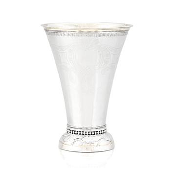 210. A Swedish 18th Century parcel-gilt silver beaker, mark of Erik Enander, Uppsala 1791.