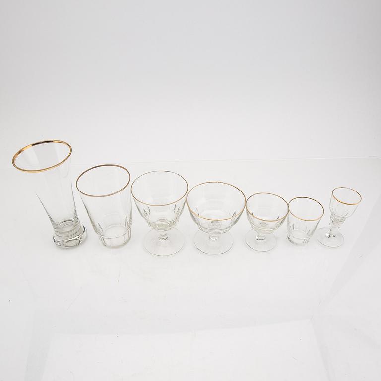 A 1940s 62 pcs glass service.