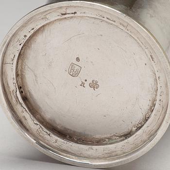 A Swedish 18th century parcel-gilt silver beaker, marks of Carl Petter Tellander, Jönköping 1775.