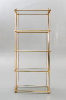 Shelf, brass, glass, 1970s.