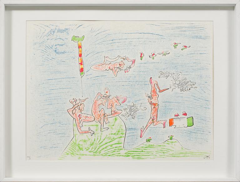 ROBERTO MATTA, färglitografi, signerad och numrerad XVII/L.