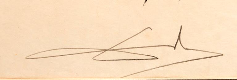 Salvador Dalí, litografi signerad och numrerad 98/250.