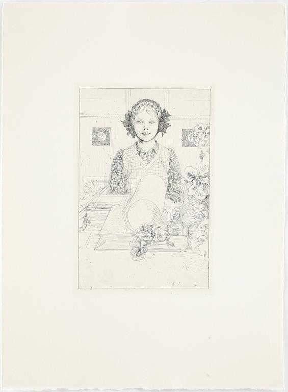 CARL LARSSON, efter, etsningar, 6 st, osign, tryckta 1983 hos Hjert & Hjert, från originalplåtar, numr. 65/360.