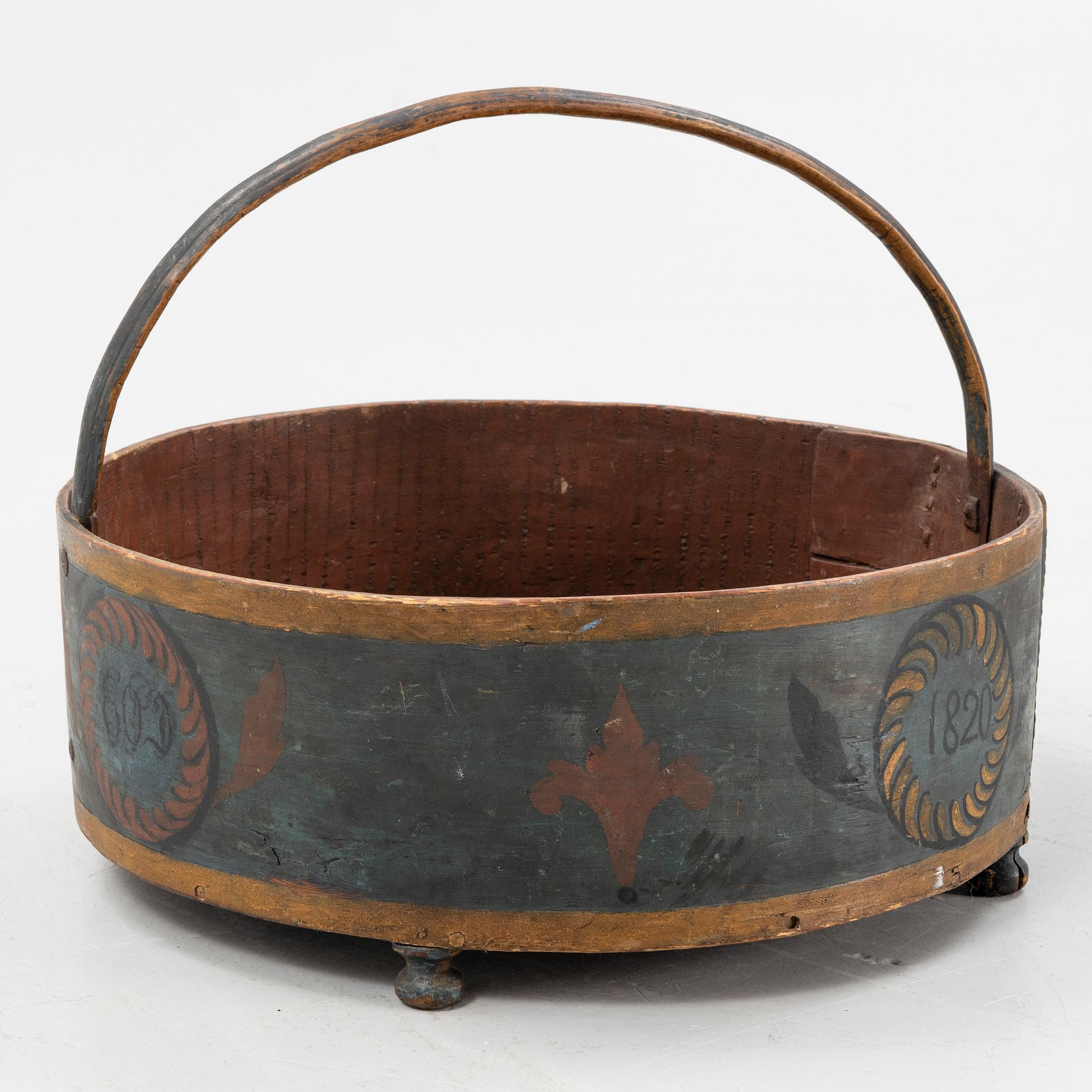 Förningskorg, Hälsingland, daterad 1820.