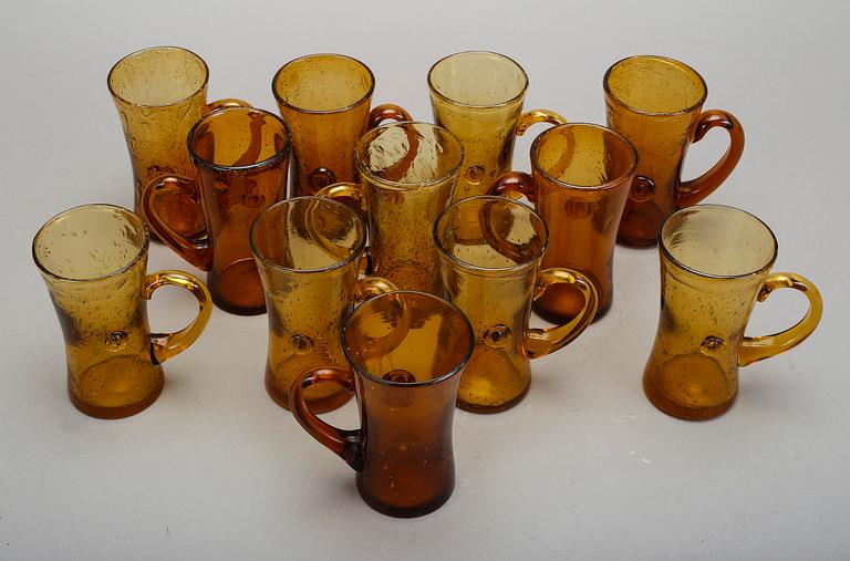 ÖLGLAS 12 st, Erik Höglund, Boda, 1950-60-tal.