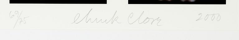 Chuck Close, fotografi signerad och numrerad 69/75.