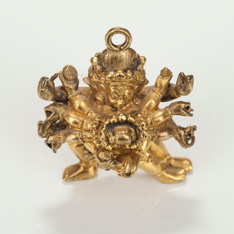 HÄNGE, förgylld brons, buddhistiskt, Indien 1700/1800-tal.
