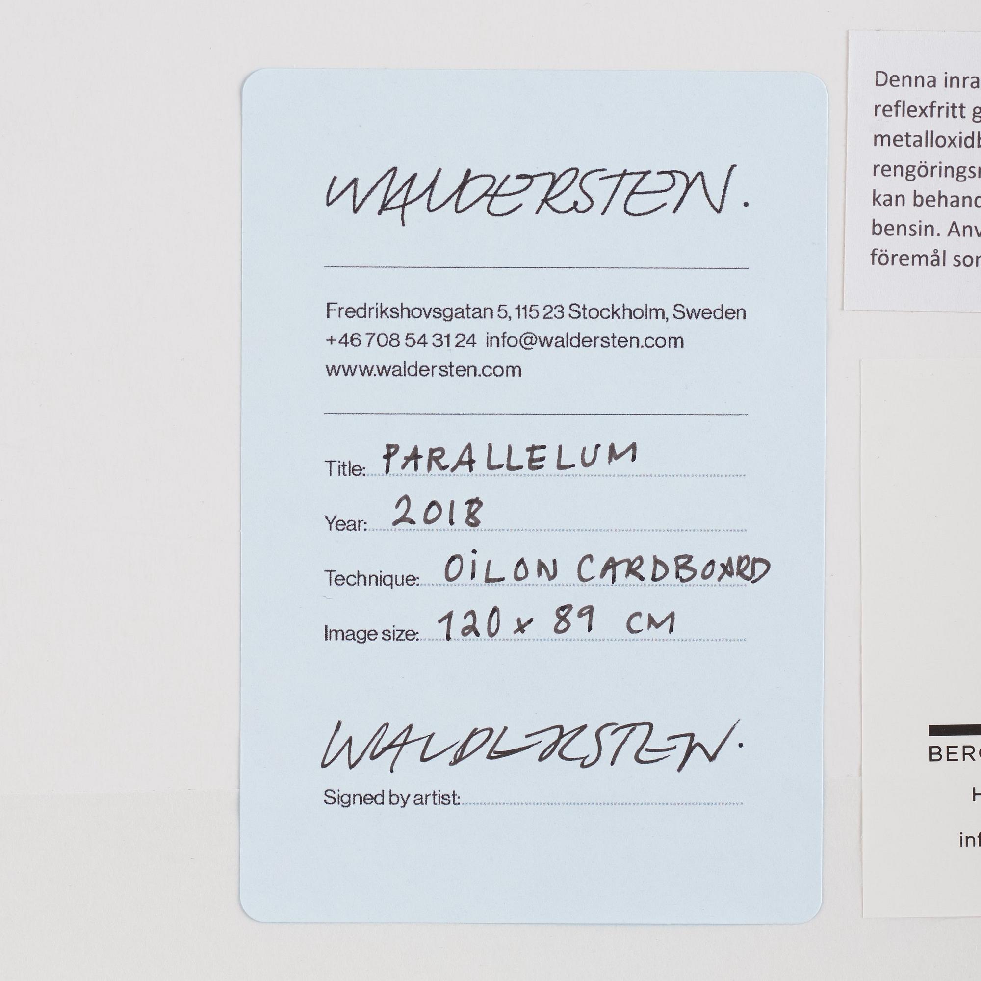 Jesper Waldersten, "Parrallellum".