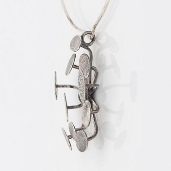 Collier silver med malakit,  Brødrene Bjerring Denmark.