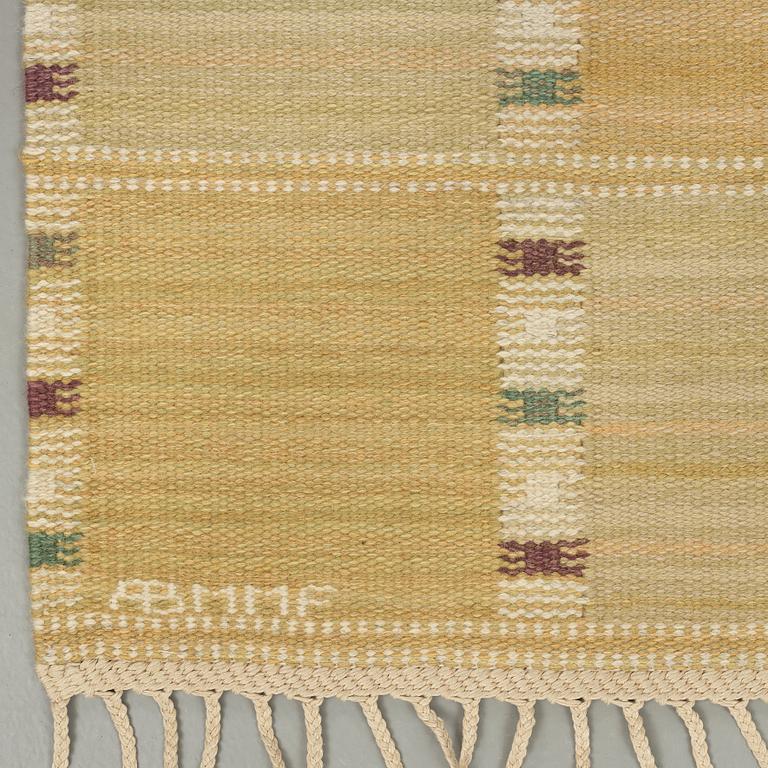 Barbro Nilsson, A CARPET, "Falurutan gul", flat weave, ca 390 x 201 cm, signed AB MMF BN.