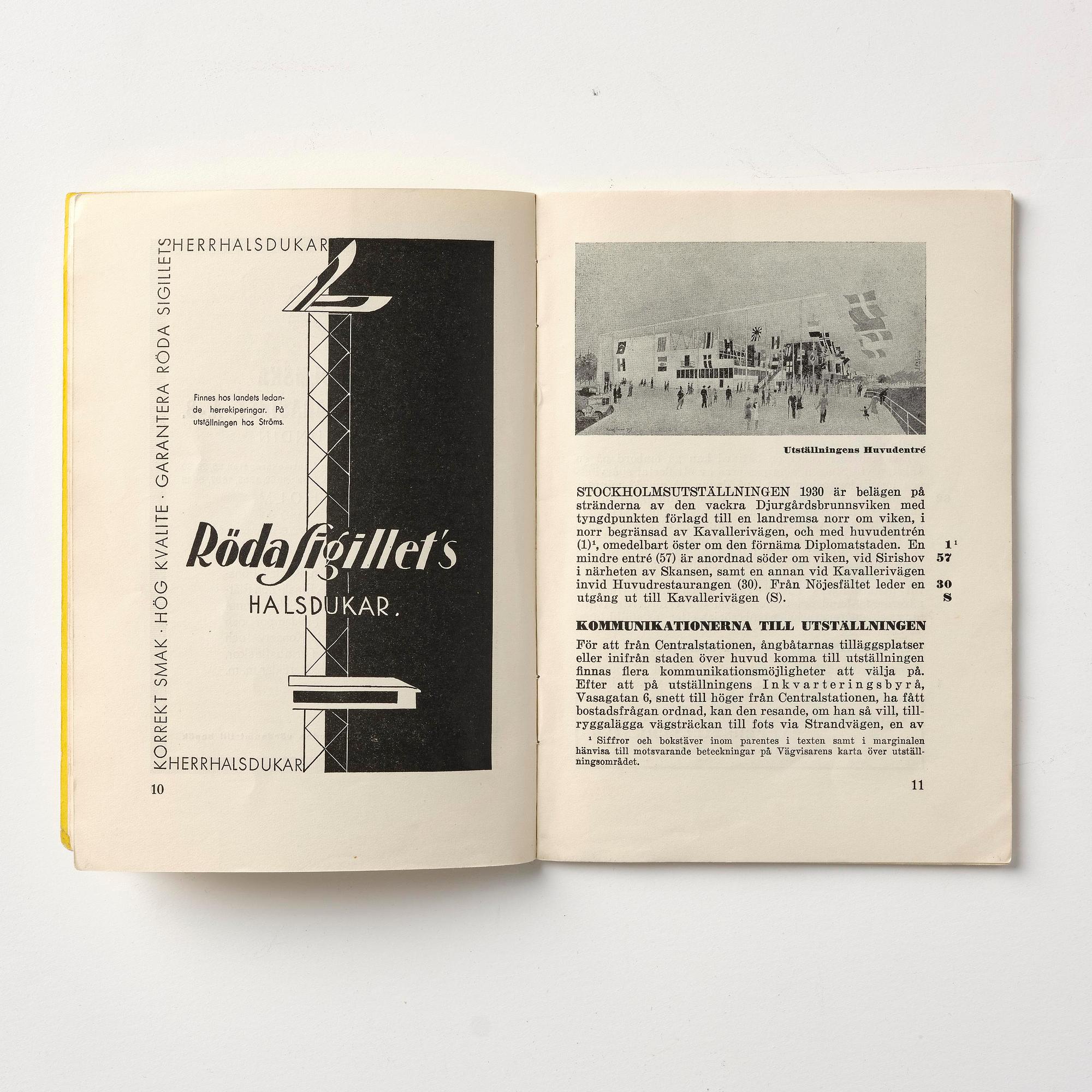 Stockholm Exhibition 1930, catalogue, brochures and souvenirs, six pieces.