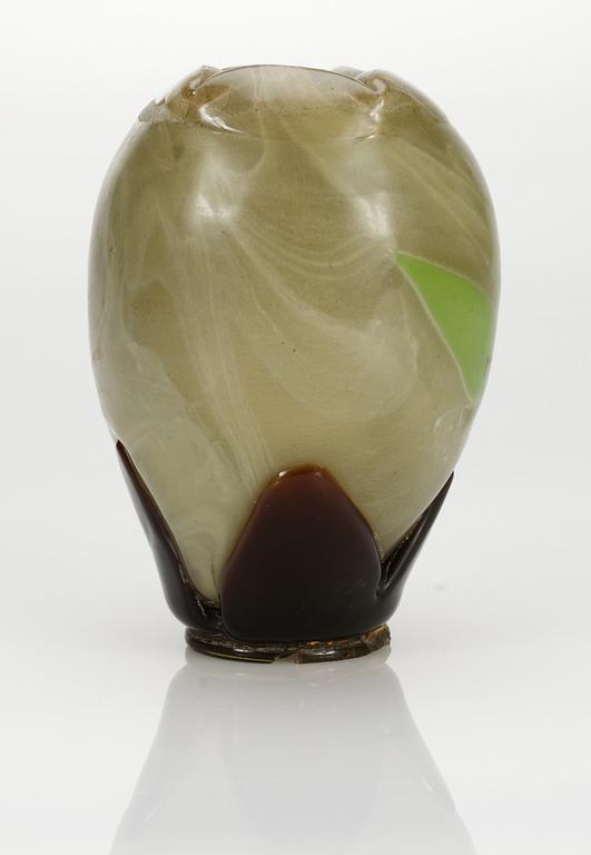 An Emile Gallé Art Nouveau "free form marbled glass"vase, Nancy, France, ca 1900.