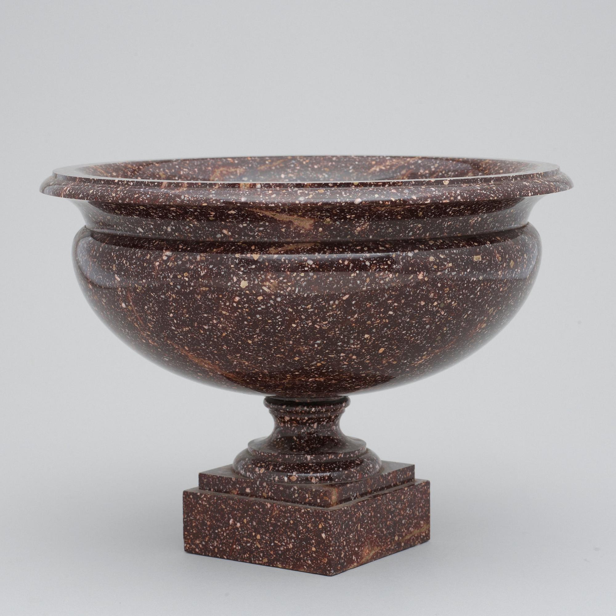 A Swedish Empire 19th Century porphyry bowl.
