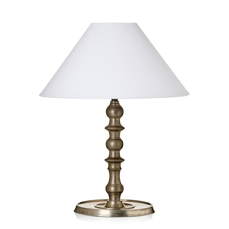 Estrid Ericson, a rare pewter table lamp model "A 87", Firma Svenskt Tenn, Stockholm, 1927.