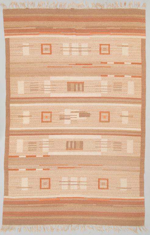 Laila Karttunen, LAILA KARTTUNEN, A 1930s FLAT WEAVE CARPET for  Aaltosen Mattokutomo Kiikka, Finland.