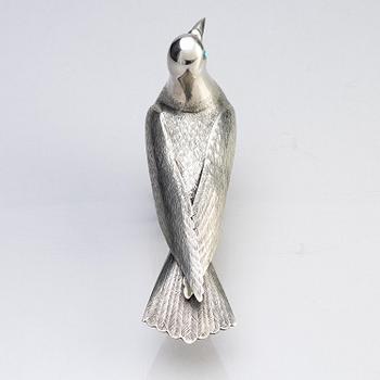 A Persian silver pigeon, the Qajar dynasty (1789–1925).