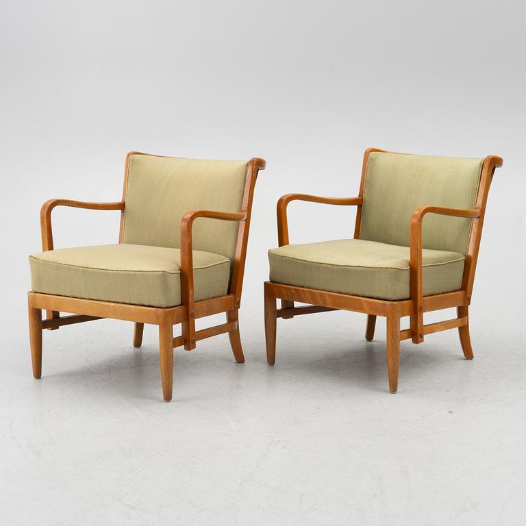 Otto Schulz, a pair of armchairs, Boet, Gothenburg, 1930's/40's.